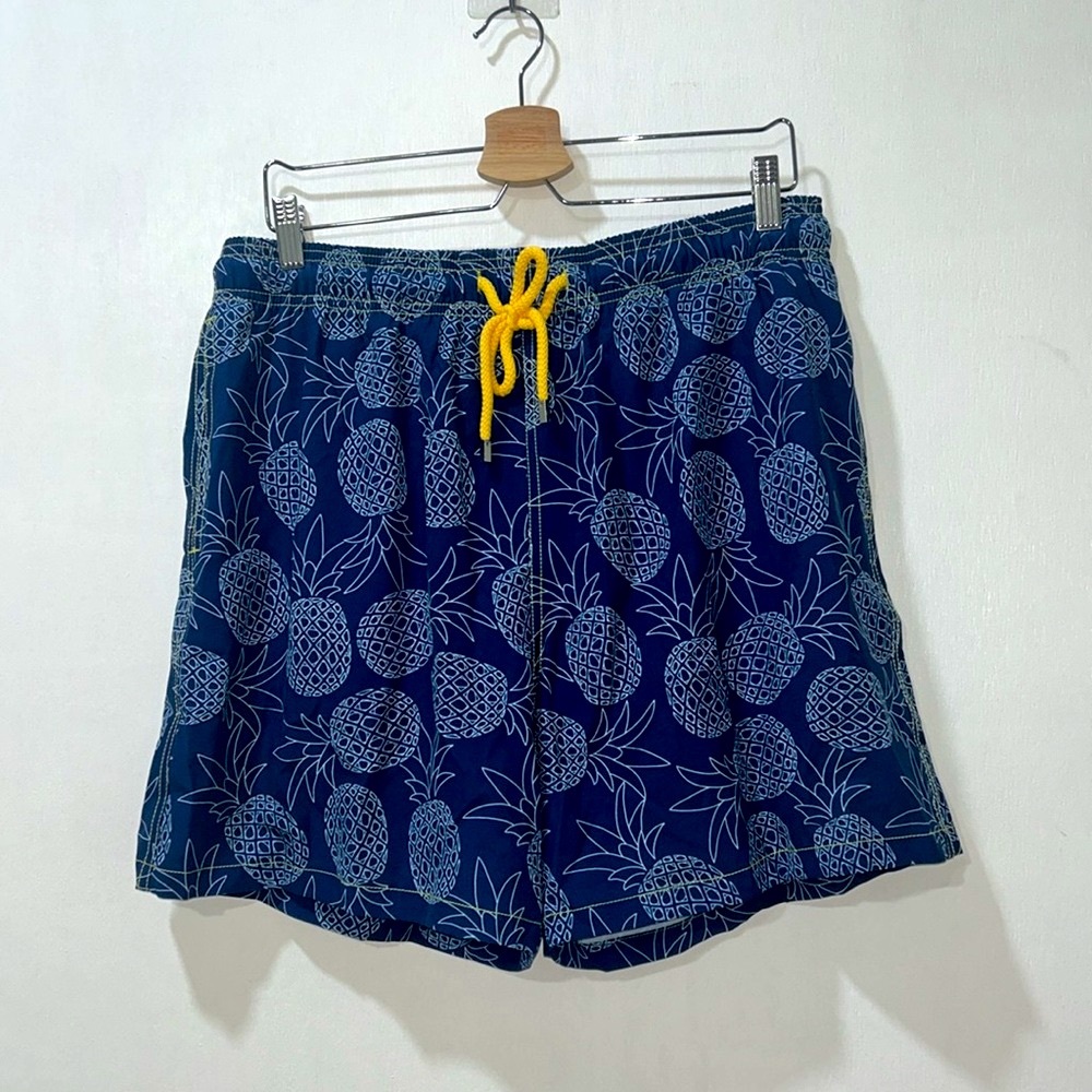 CAPELLE MENS SWIN TRUNKS PINEAPPLE PRINT BLUE Sz XL